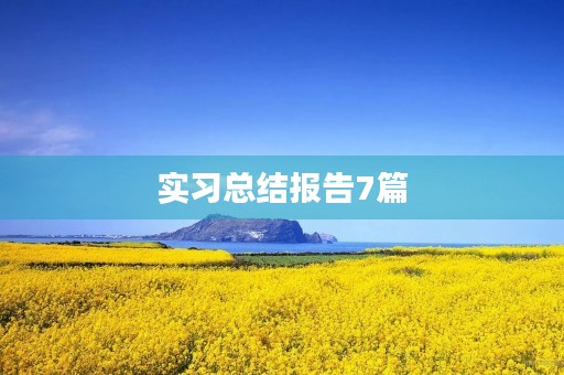 实习总结报告7篇 实习总结报告7篇