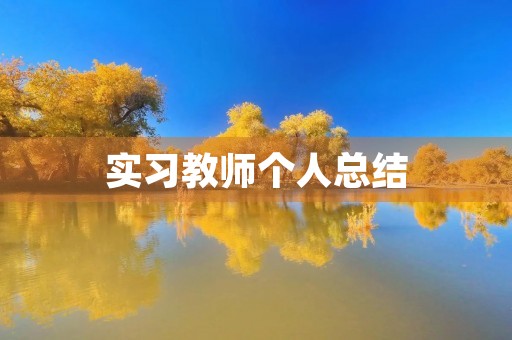 实习教师个人总结