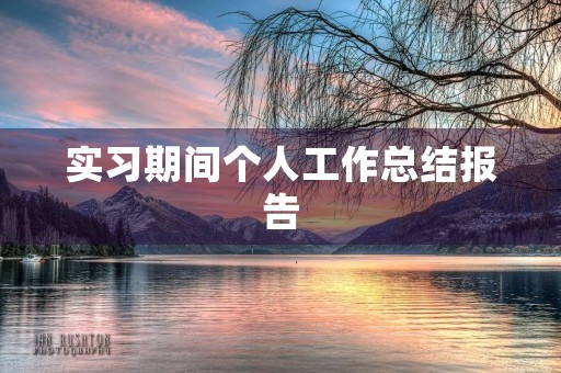 实习期间个人工作总结报告