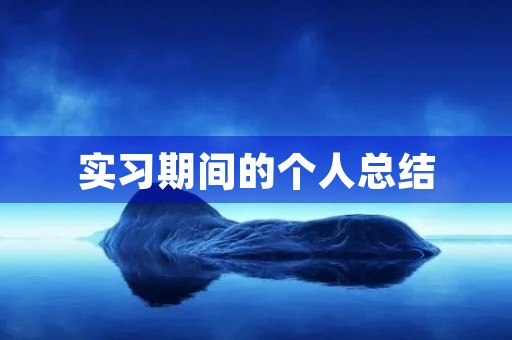 实习期间的个人总结