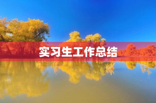 实习生工作总结(5篇) 实习生工作总结(5篇)