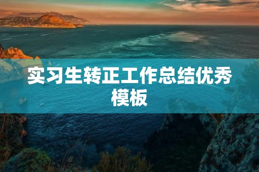 实习生转正工作总结优秀模板