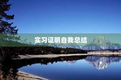 实习证明自我总结 实习证明自我总结