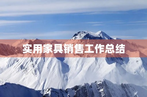 实用家具销售工作总结