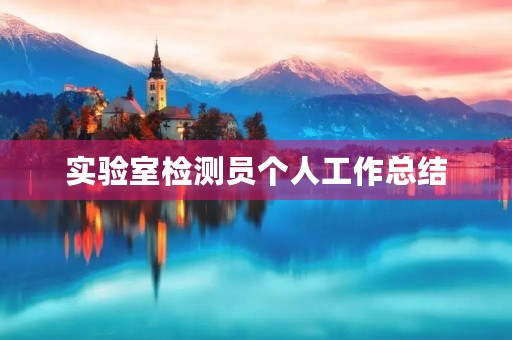 实验室检测员个人工作总结