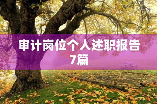 审计岗位个人述职报告7篇 审计岗位个人述职报告7篇