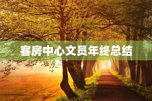 客房中心文员年终总结