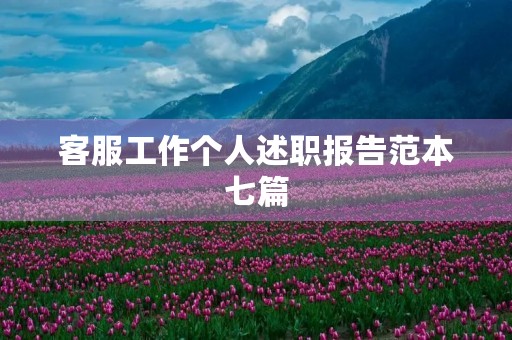 客服工作个人述职报告范本七篇