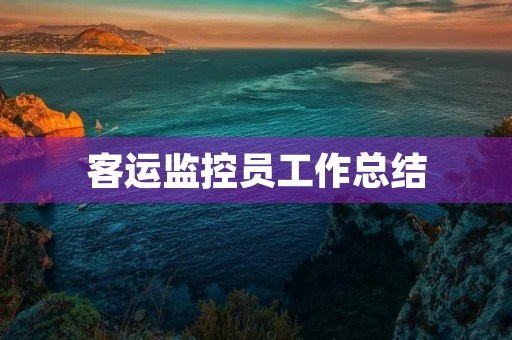 客运监控员工作总结