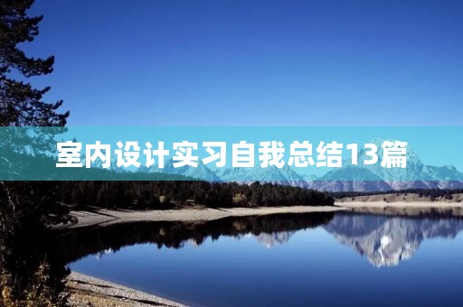 室内设计实习自我总结13篇