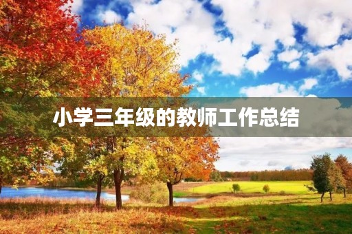 小学三年级的教师工作总结