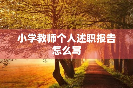 小学教师个人述职报告怎么写