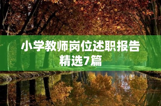 小学教师岗位述职报告精选7篇