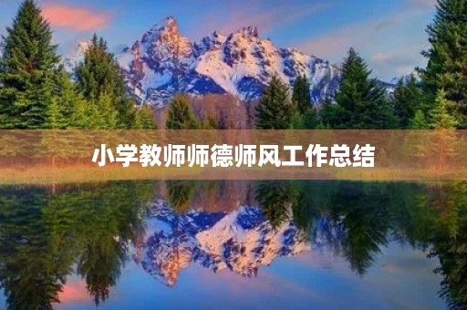 小学教师师德师风工作总结