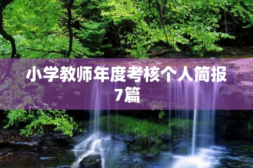 小学教师年度考核个人简报7篇