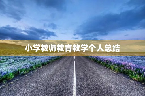 小学教师教育教学个人总结