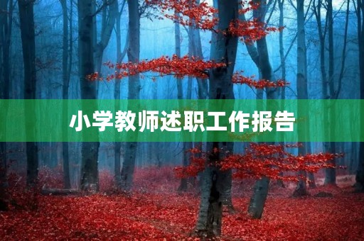 小学教师述职工作报告(7篇)