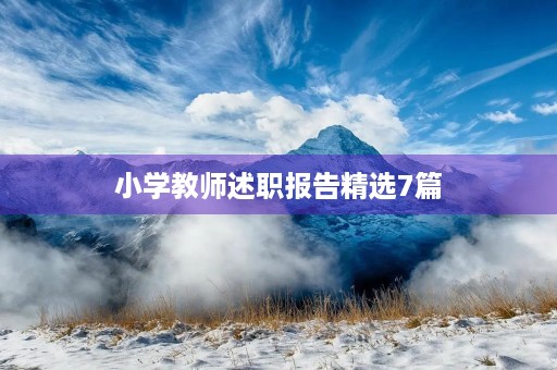 小学教师述职报告精选7篇