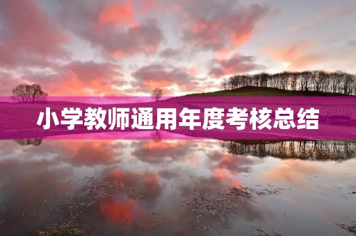 小学教师通用年度考核总结