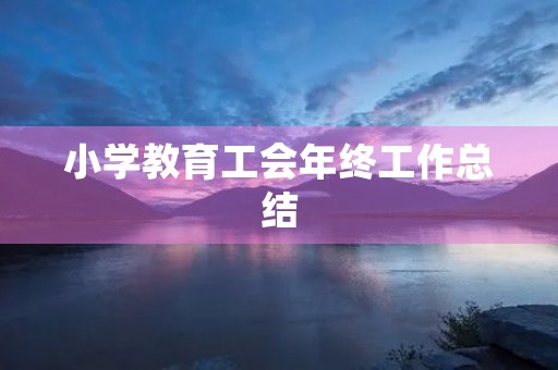小学教育工会年终工作总结