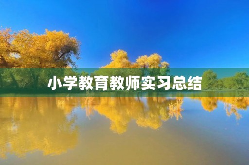 小学教育教师实习总结 小学教育教师实习总结