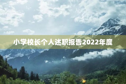 小学校长个人述职报告2022年度 小学校长个人述职报告2022年度