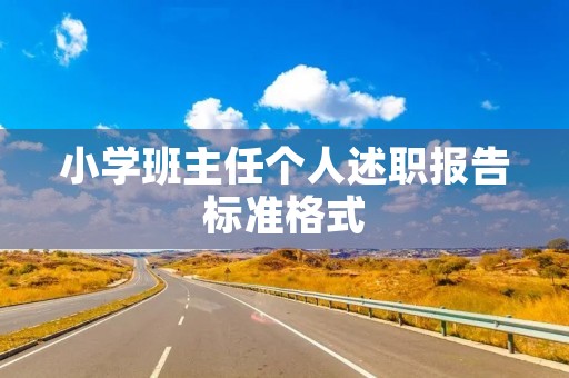 小学班主任个人述职报告标准格式