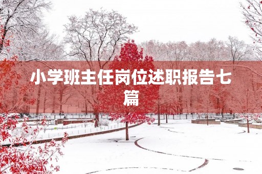 小学班主任岗位述职报告七篇