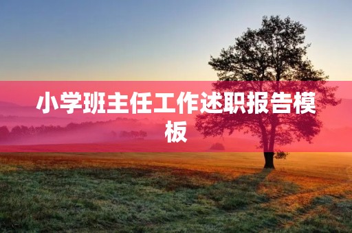 小学班主任工作述职报告模板【7篇】