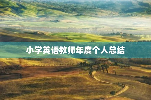 小学英语教师年度个人总结