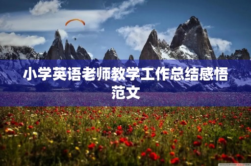 小学英语老师教学工作总结感悟范文
