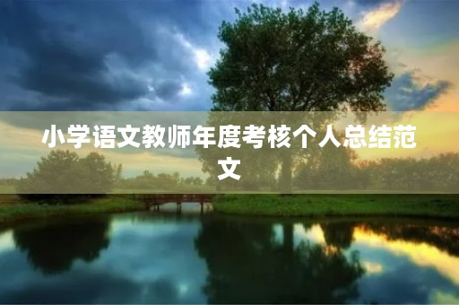 小学语文教师年度考核个人总结范文