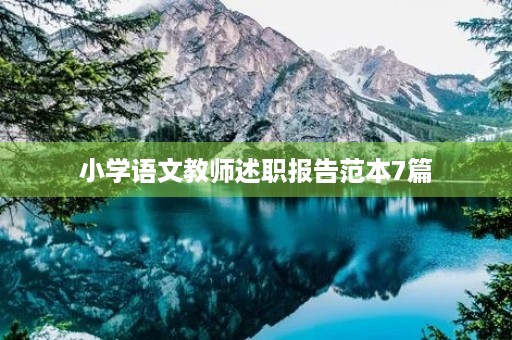 小学语文教师述职报告范本7篇