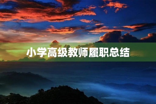 小学高级教师履职总结