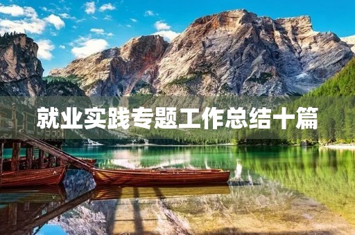 就业实践专题工作总结十篇 就业实践专题工作总结十篇