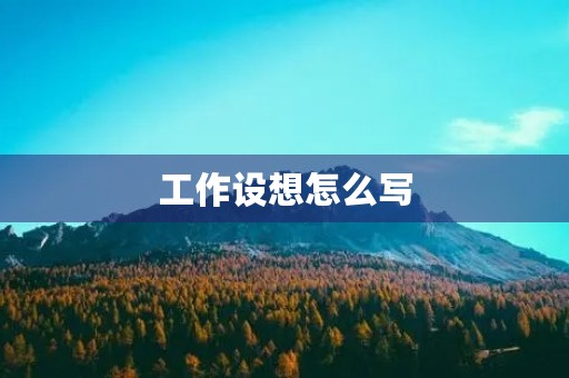 工作设想怎么写
