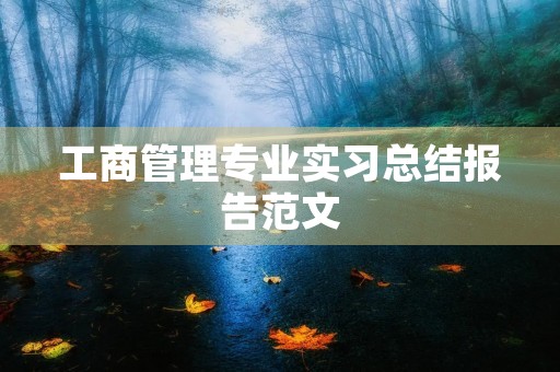 工商管理专业实习总结报告范文