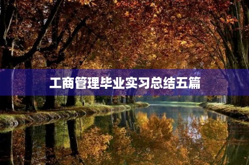 工商管理毕业实习总结五篇 工商管理毕业实习总结五篇