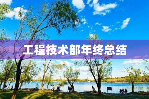 工程技术部年终总结