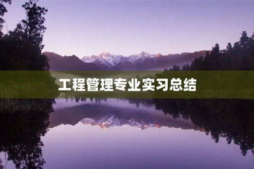 工程管理专业实习总结
