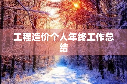 工程造价个人年终工作总结