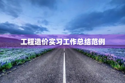 工程造价实习工作总结范例 工程造价实习工作总结范例