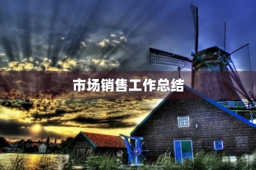 市场销售工作总结