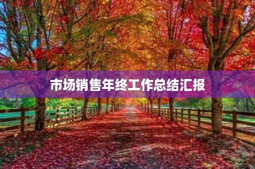 市场销售年终工作总结汇报
