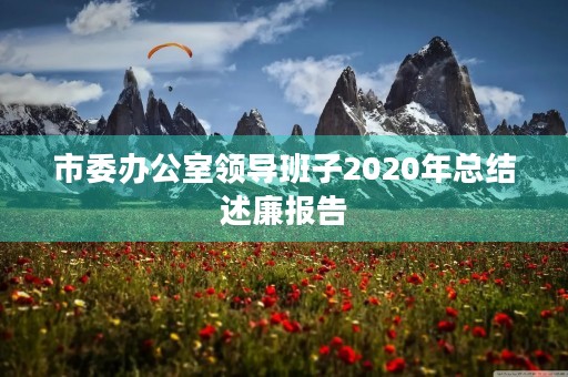 市委办公室领导班子2020年总结述廉报告