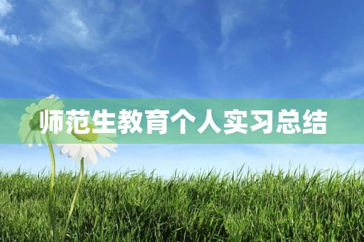 师范生教育个人实习总结