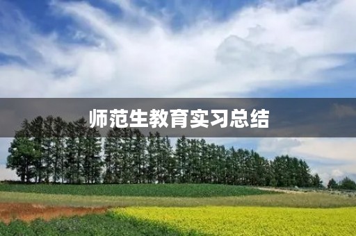 师范生教育实习总结 师范生教育实习总结