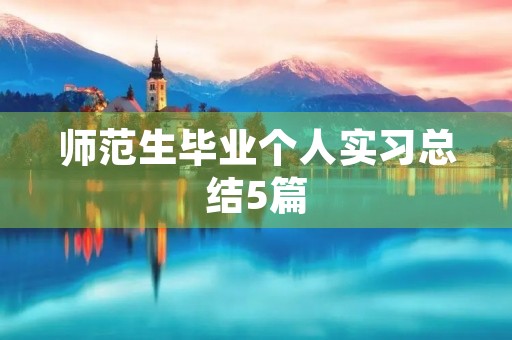 师范生毕业个人实习总结5篇