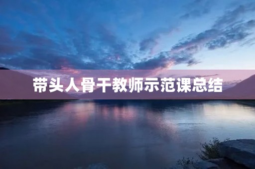 带头人骨干教师示范课总结