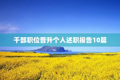干部职位晋升个人述职报告10篇 干部职位晋升个人述职报告10篇